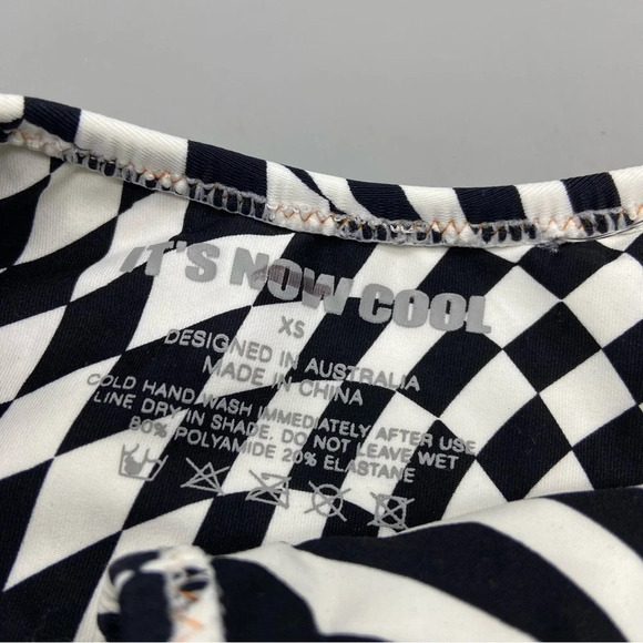 New! It’s now cool free people checkered wave high cut bikini bottom 1882 - Picture 4 of 5